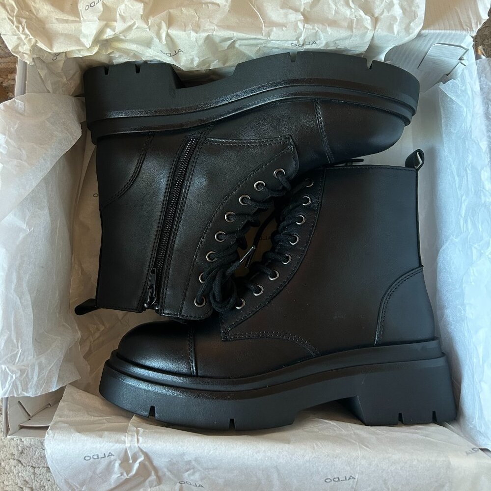Aldo Women's Marthia Black Leather Smooth Boot, US size 7